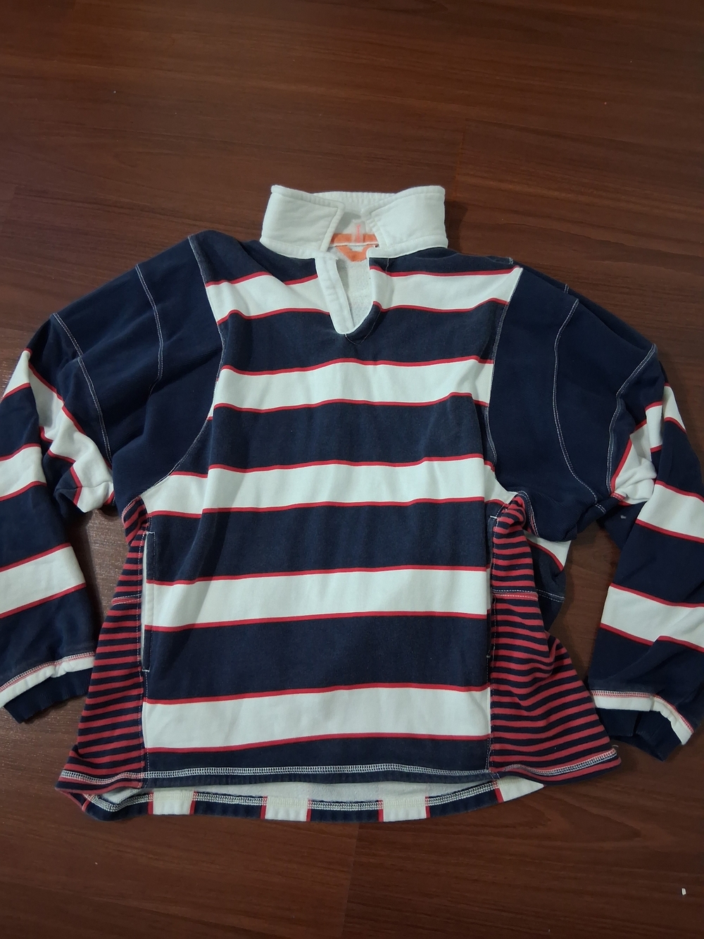 FP Movement by Free People Navy, White & Red Striped Rugby Polo